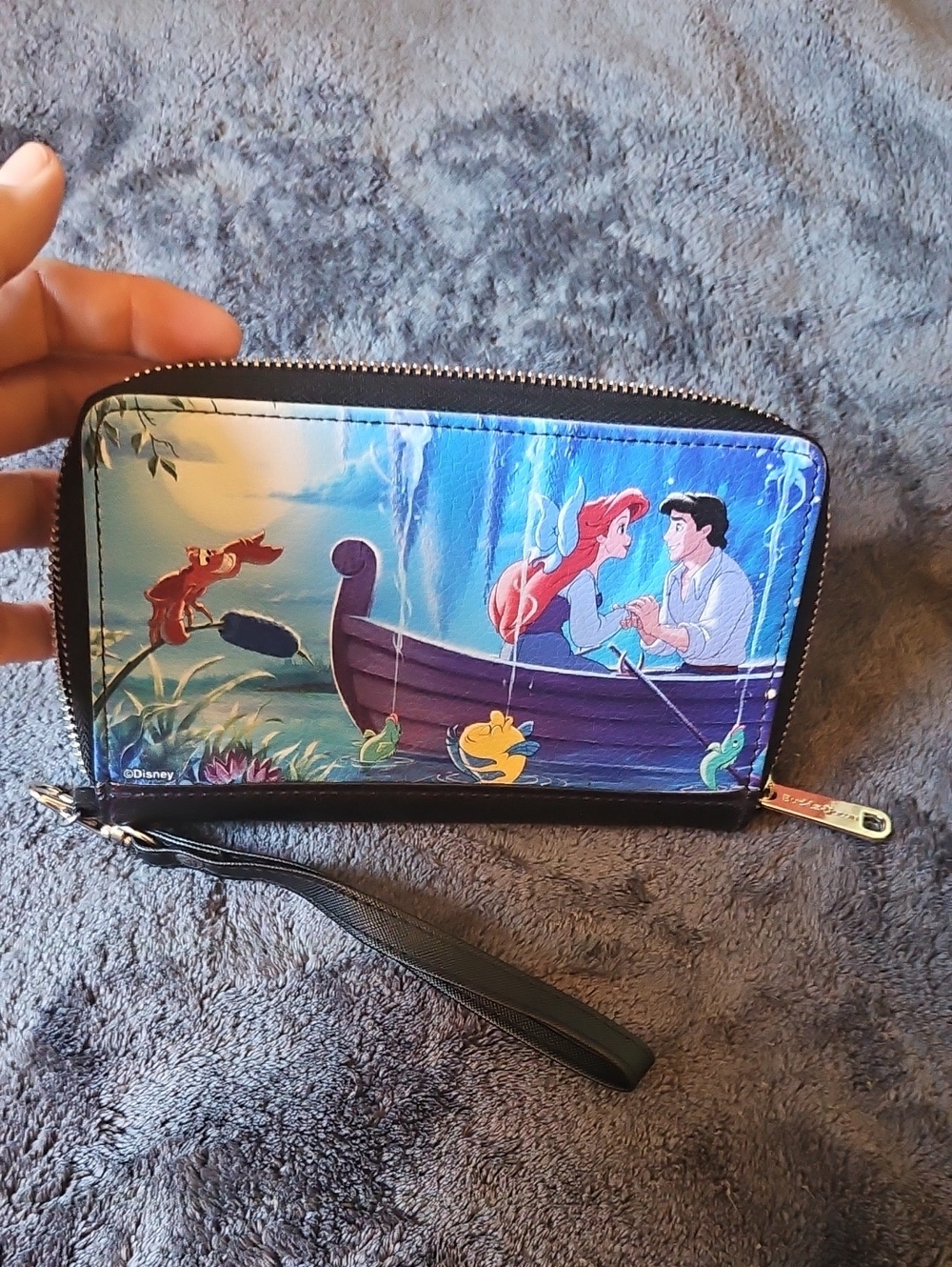 Disney The Little Mermaid Zip-Around Wristlet Wallet - Black and Blue